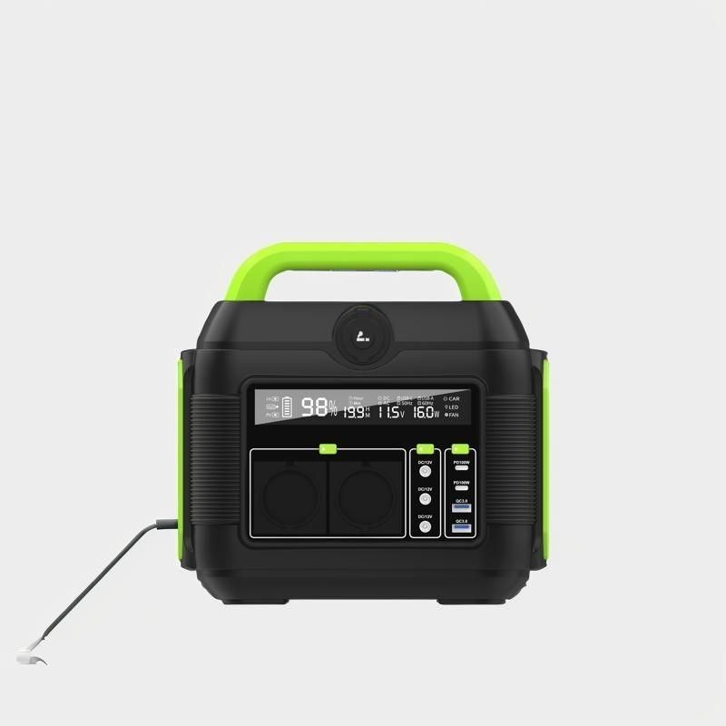 Display de cristal líquido gerador solar portátil de 600W para acampamento e espera ao ar livre