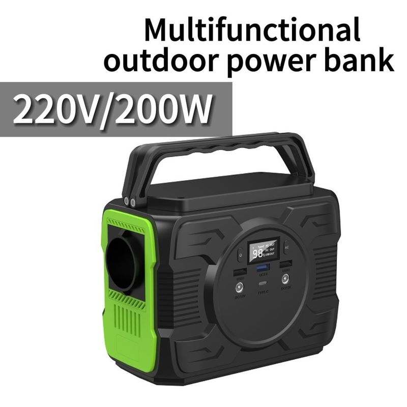 Estação de energia portátil de 200W Banco de energia de armazenamento de baterias seguras de polímero com saída QC3.0