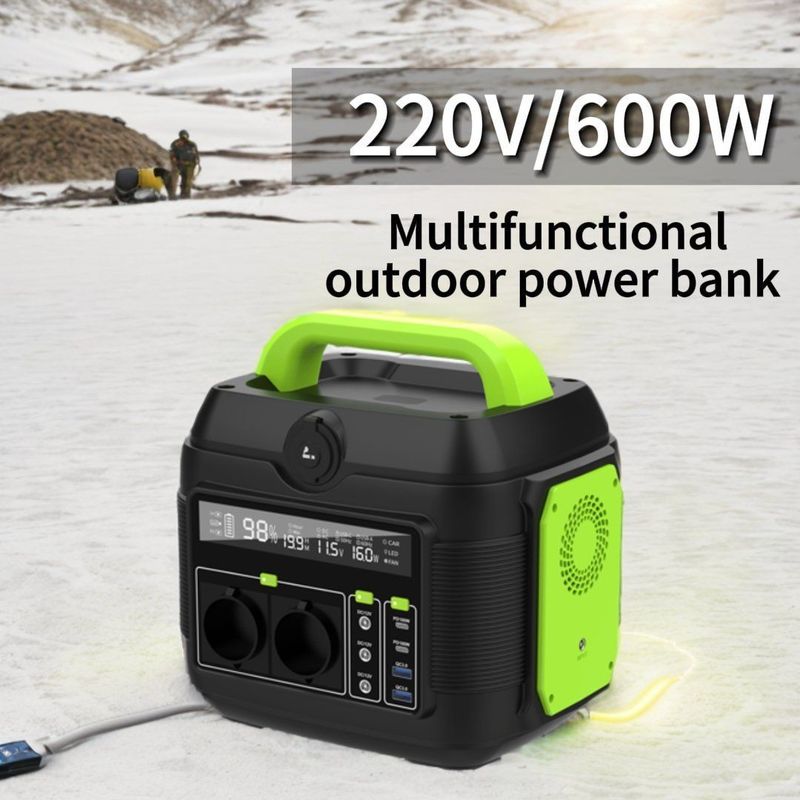 S6 220V 600W Pequeno gerador solar potável Estação de energia de lítio com alça dobrável
