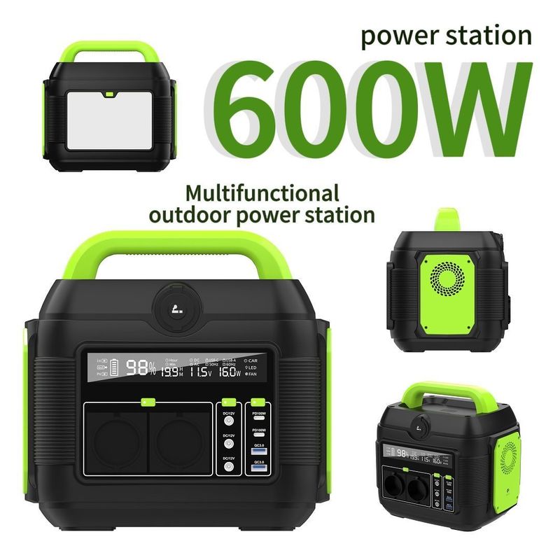 600W Outdoor Camping Estação de energia portátil Bateria removível Pode Não padrão americano