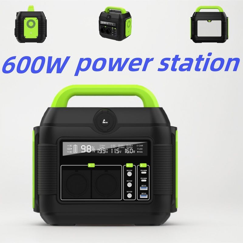 Gerador móvel portátil de 600W para acampamento ao ar livre e projetor de armazenamento de energia solar