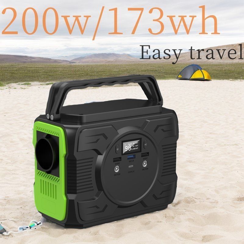 Estação de energia de 200W com bateria LiFePO4 e gerador solar portátil