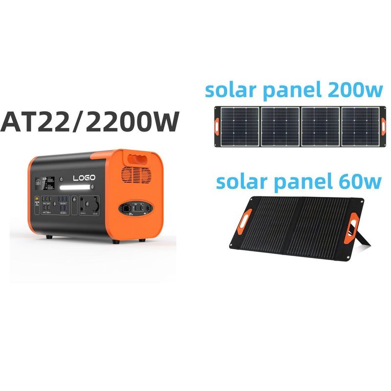 AT22 2024 Estação de energia de bateria de lítio portátil 2200W2048wh para carregamento de veículos elétricos
