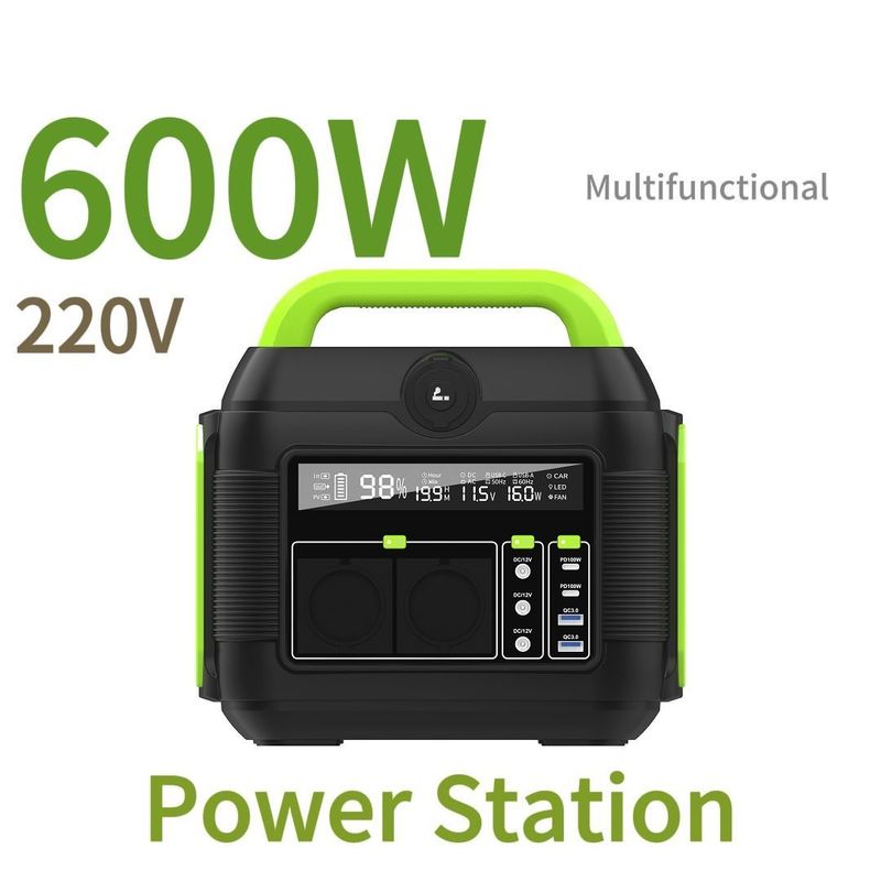 Display LCD 600W 1000W 1500W Estação de energia portátil para casa e acampamento ao ar livre