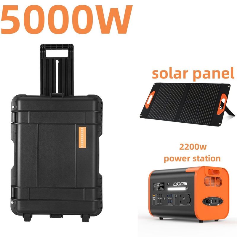 Gerador de energia solar portátil para atividades ao ar livre compacto e moderno