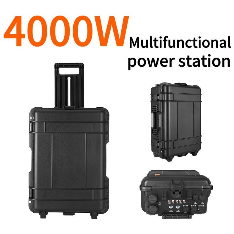 4000W UPS portátil armazenamento de energia fonte de alimentação LiFePO4 15A Max corrente de saída AC