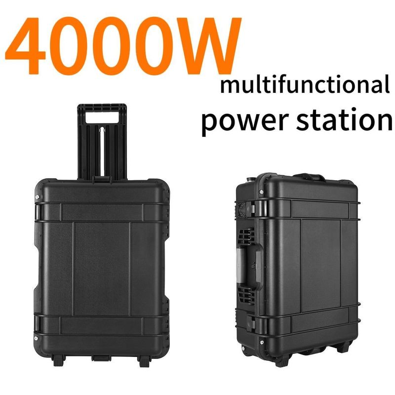 Estação de energia portátil de 4000W 220V 500wh Forma de onda de saída AC Onda senoidal pura