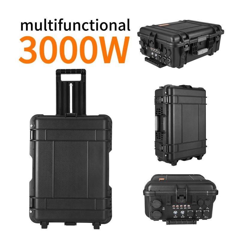 AC Pure Sine Wave Output 3000W Armazenamento de energia Bateria de lítio Estação de energia portátil
