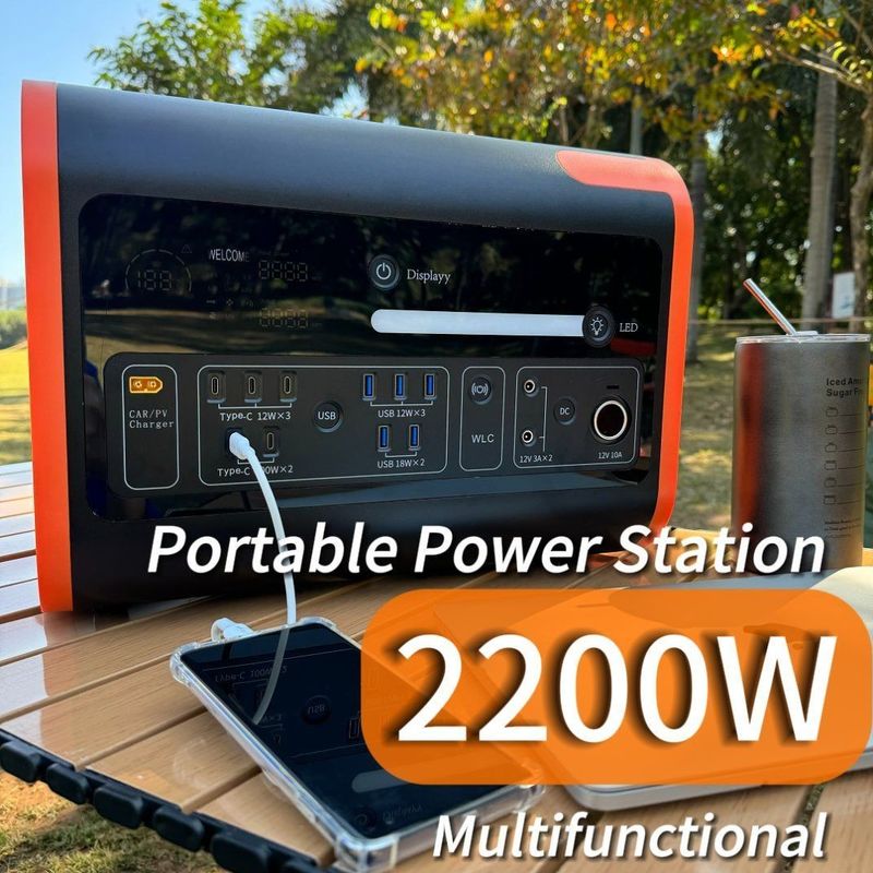 Reserva de energia de emergência de 2200W Armazenamento de energia portátil com autenticação Un38.3/Msos
