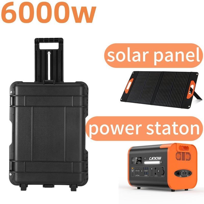 110V 220V Armazenamento de alta potência 6000W Estação de energia móvel ao ar livre para emergências