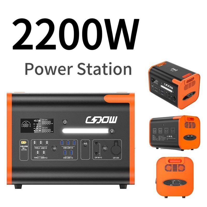 Bateria de reserva portátil Estação de energia solar para acampamento de emergência 2200W 2000W 2500W