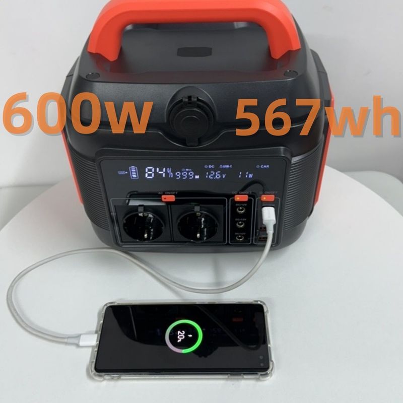 Estação de energia a bordo simples e segura Gerador solar 600W288wh com tomada AC
