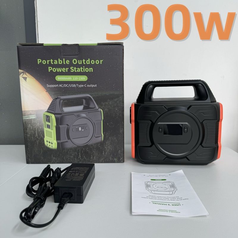 Proteção contra curto-circuito de 300W Bateria de energia gerador solar Estação de energia móvel compacta