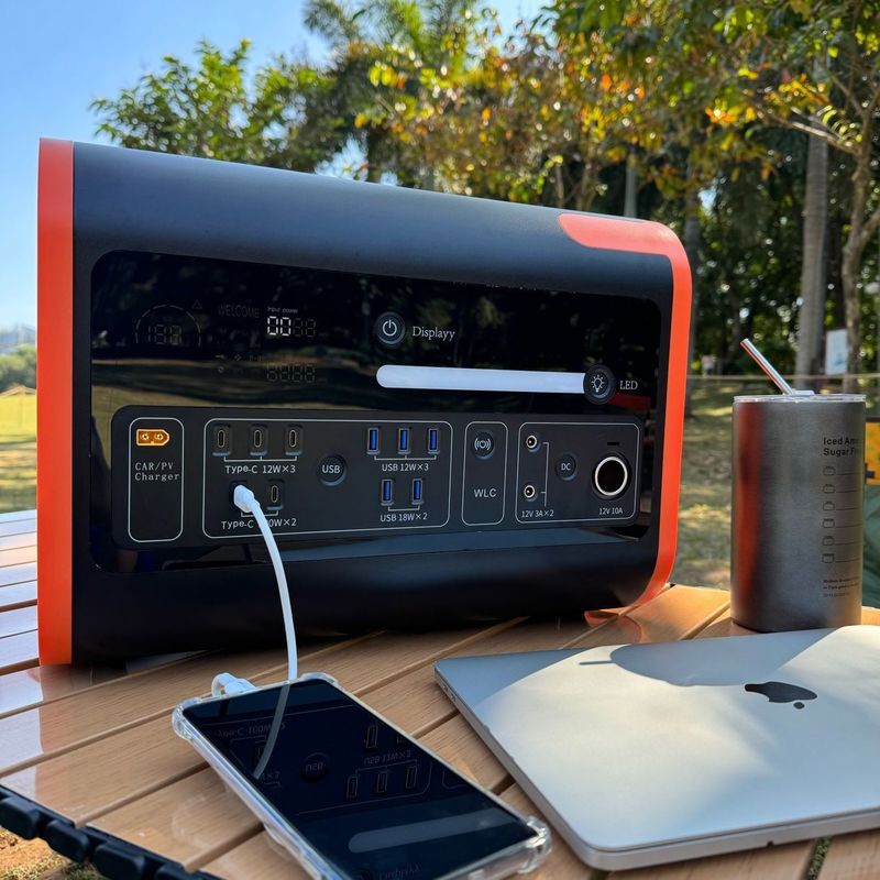 Estação de reserva para casa ao ar livre 2200W Inverter portátil de onda senoidal pura Gerador solar