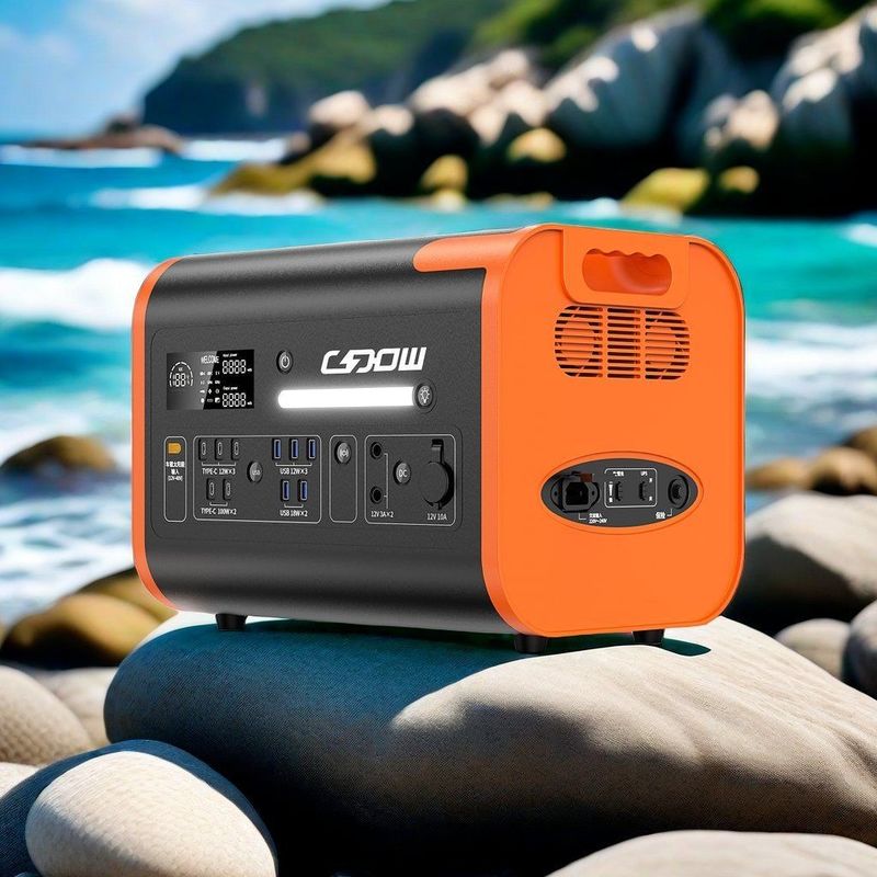 Out-Grid 2200W 2400W gerador solar Estação de energia exterior com 15W carregamento sem fio
