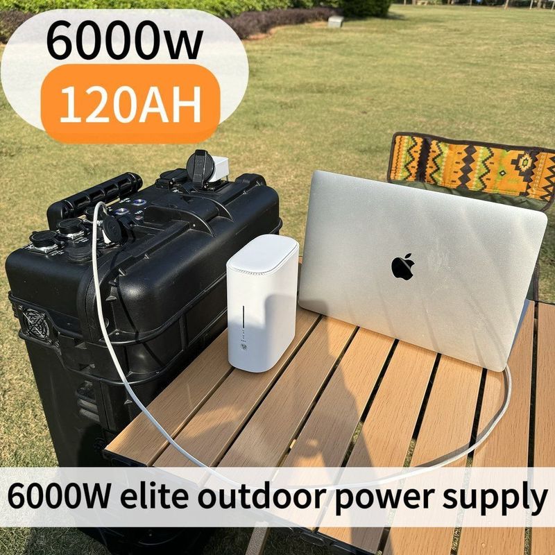 6000W 120ah Alta potência de saída gerador solar Estação de energia de emergência de espera com 1