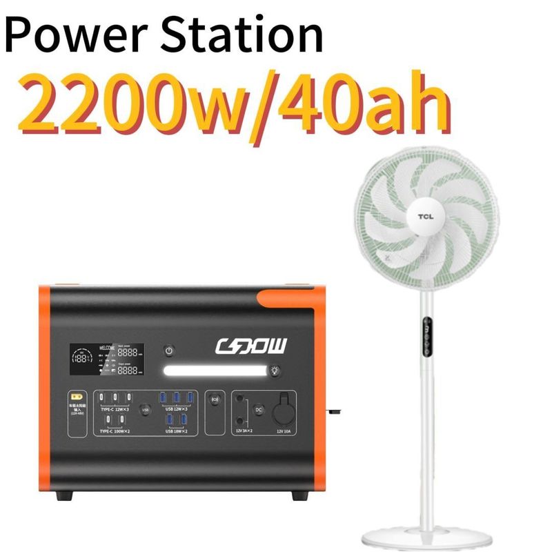 2048wh 2200W Estação de armazenamento de energia solar portátil com inversor de onda senoidal pura