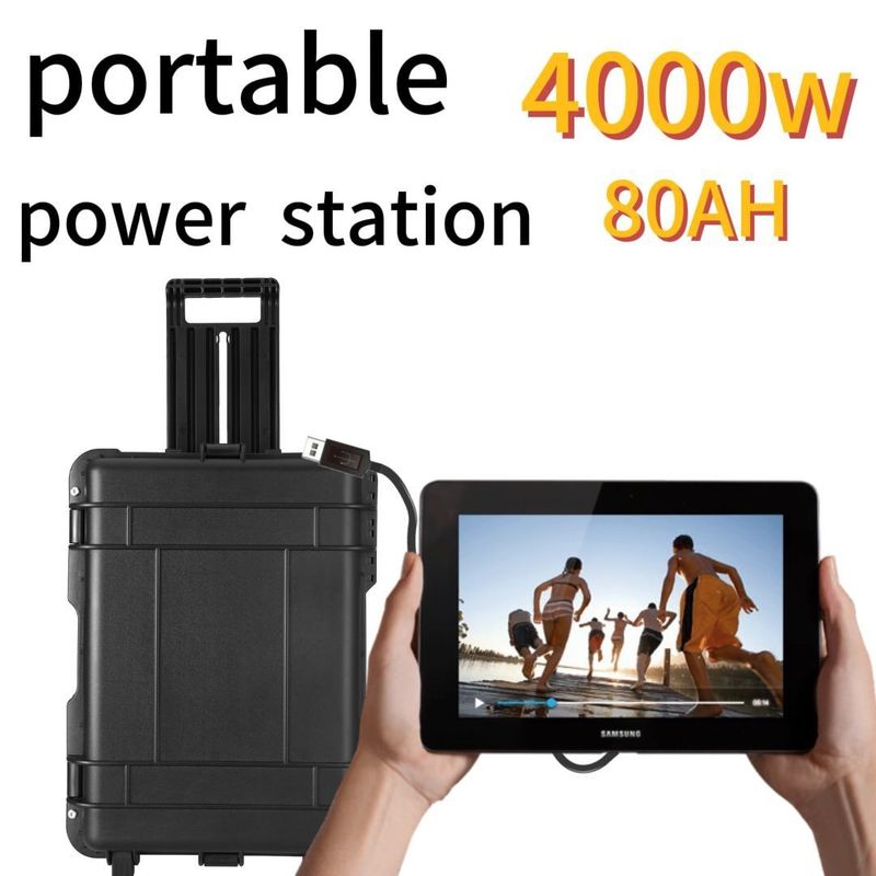 4000W80ah/UPS Sistema BMS Pure Sine Wave com bateria para solução de energia portátil
