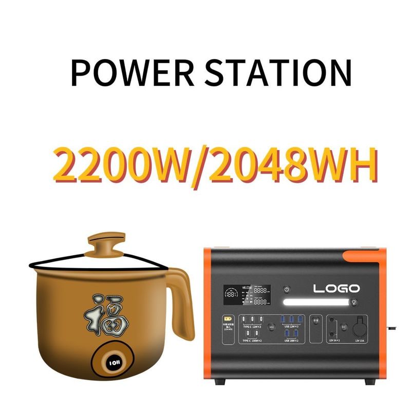 Long Life Span Bateria LiFePO4 2048ah para acampar Pesca Trabalho Estação de energia portátil
