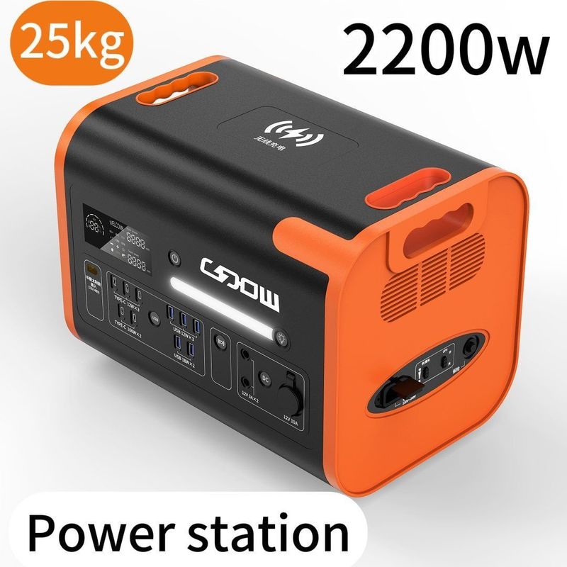 2000W/22000W/2400W UPS recarregável Estação de energia solar para acampamento ao ar livre 51.52V/40ah