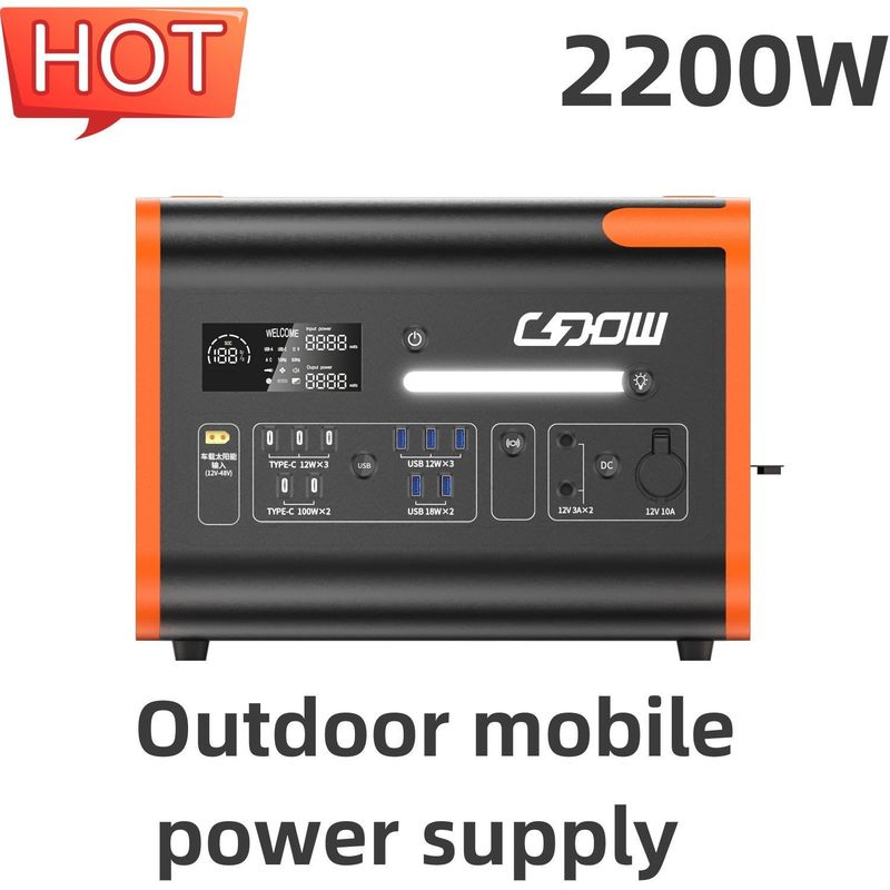 2200W/2048wh/40ah Estação de Energia Portátil para Carregamento Móvel de Emergência Familiar ao Ar Livre