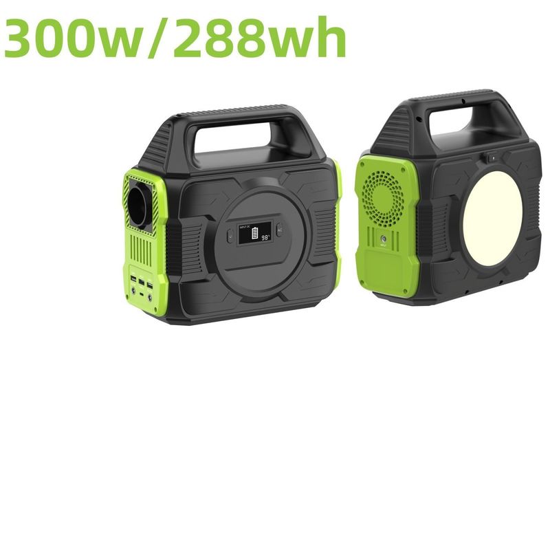 300W/288wh Gerador solar para casa Estação de energia externa de onda senoidal pura com ecrã LCD