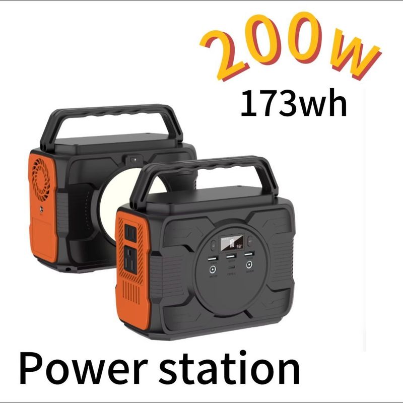 200W/173whc Bateria de reserva de energia de emergência Estação de energia portátil Melhor flash de luz LED