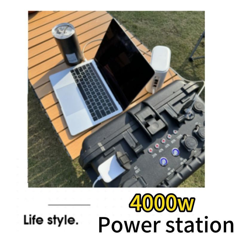 4000W/3840wh/80ah LiFePO4 Carregamento Solar Estação de Potência de Rodas de Mão com Portabilidade Fácil