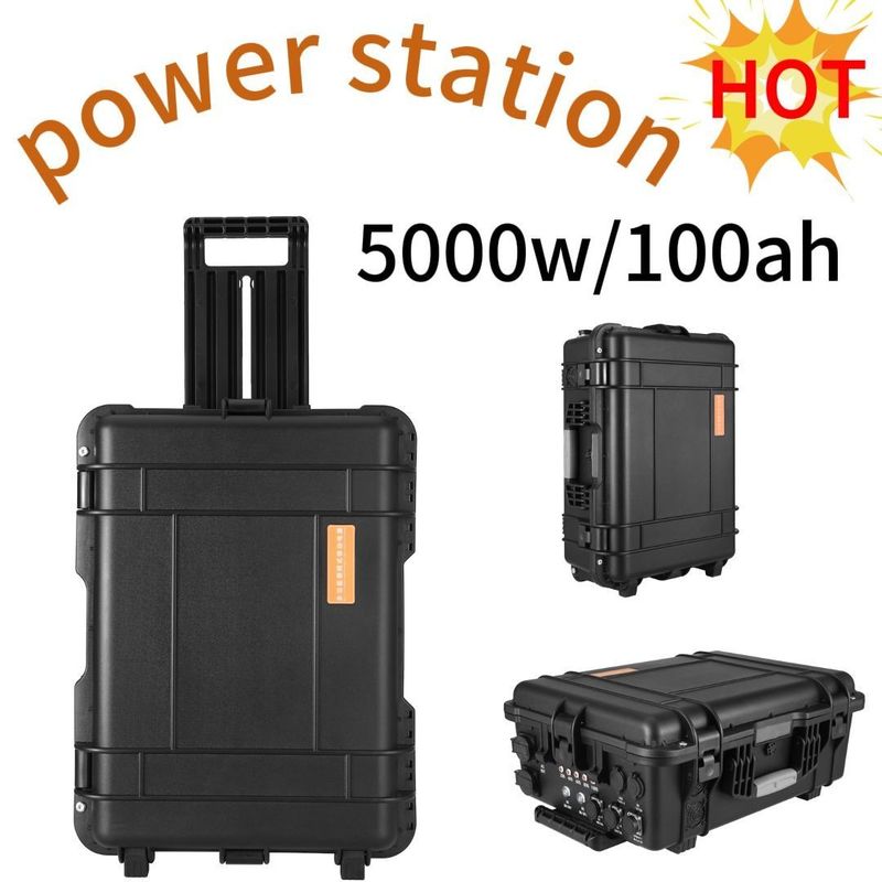 Estação de energia solar de acampamento ao ar livre Todas as tomadas de saída AC 4800wh 48V100ah para família