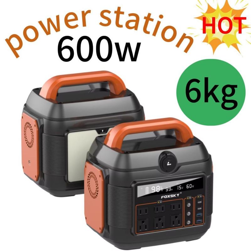 Estação de energia solar 110V/220V/600W/576wh com isqueiro