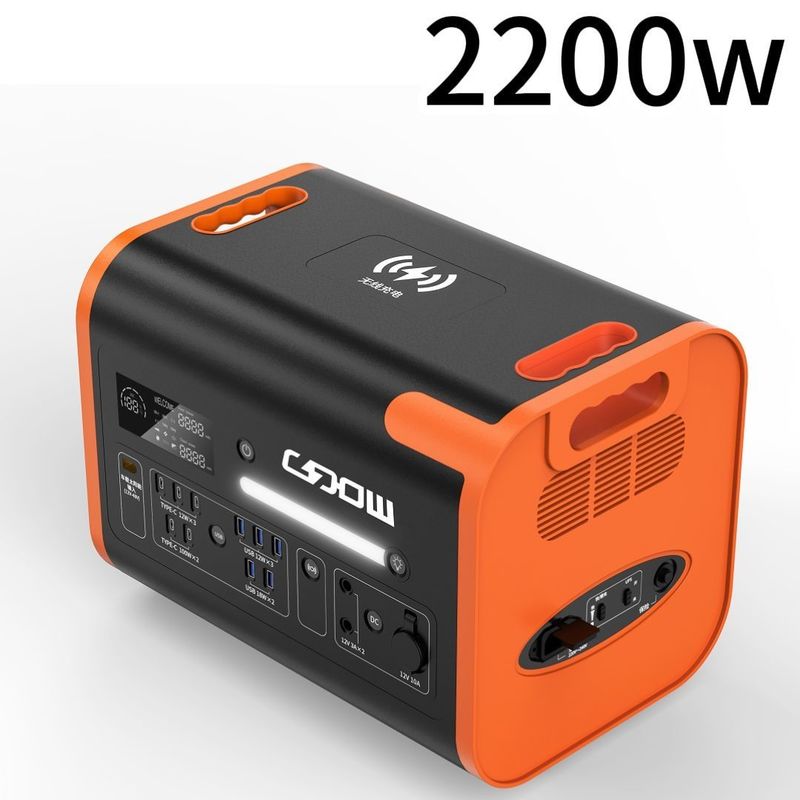 220V/110V/2200W/2400W Pure Sine LiFePO4 Bateria de backup Estação de energia portátil para acampamento ao ar livre