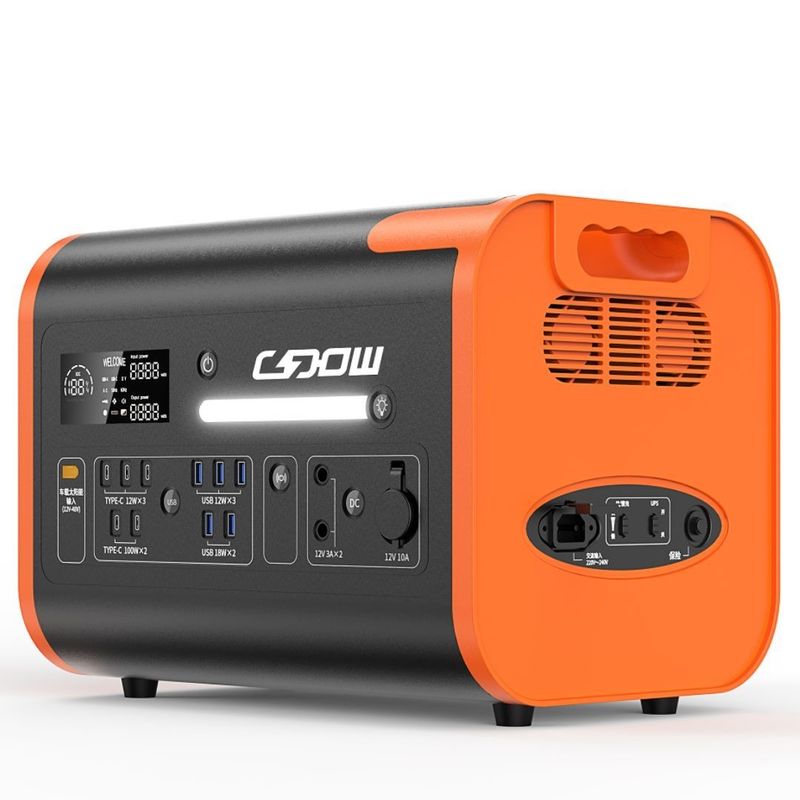 Estação de energia portátil para acampamento ao ar livre 40ah/2200W com tela de cristal líquido