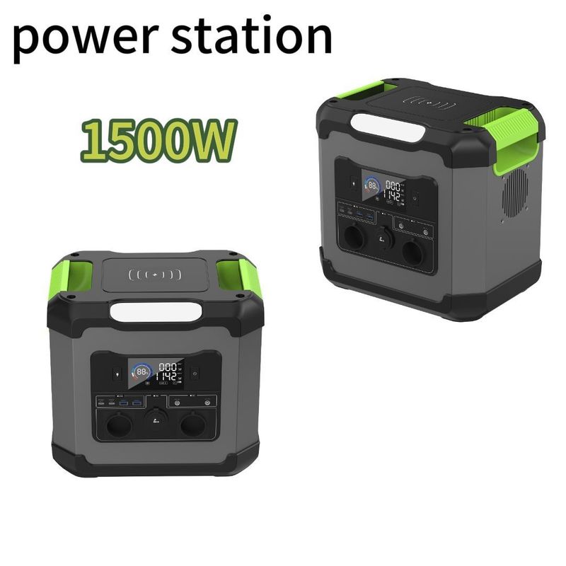 Estação de energia portátil para acampamento ao ar livre ST15 1500W com carga de painel solar de 110V/220V
