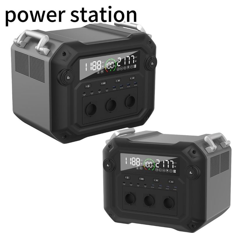 Estação de energia portátil de armazenamento de energia com 1200W de entrada AC e 3600W/3430.4wh de capacidade