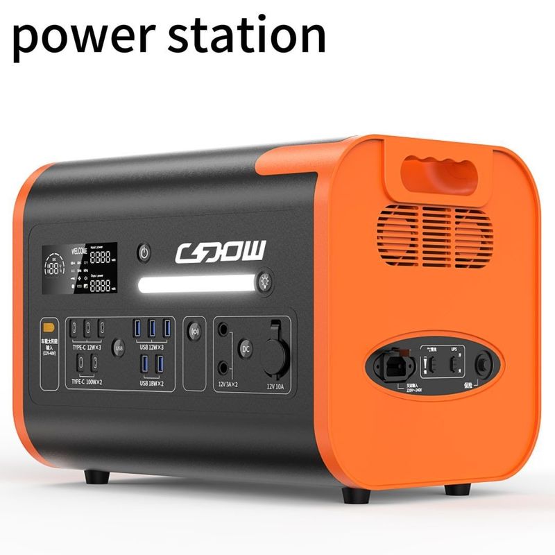 Estação de energia portátil para casa e acampamento ao ar livre 2200W 1500W gerador de painéis solares