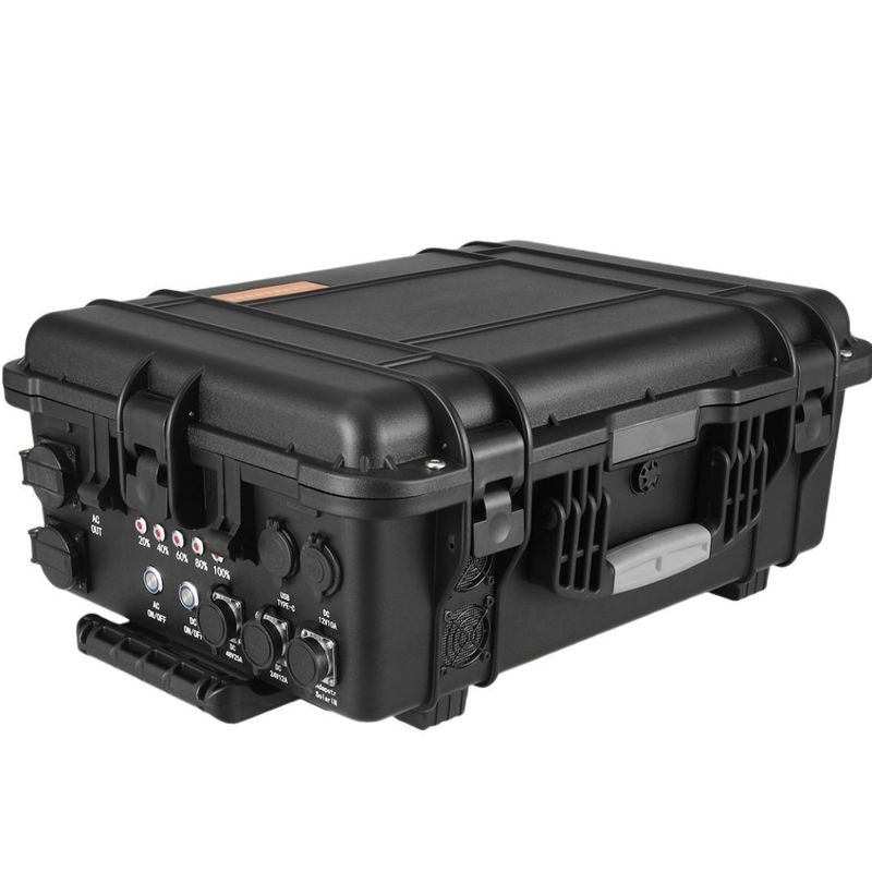 Estação de energia de gerador solar externo preto de 4000W 18W Max USB/tipo-C Tempo de carregamento 6-7h