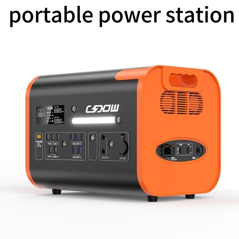 110V/220V AC/DC móvel recarregável 2200W Estação de energia portátil AT22 Cor Laranja Preto