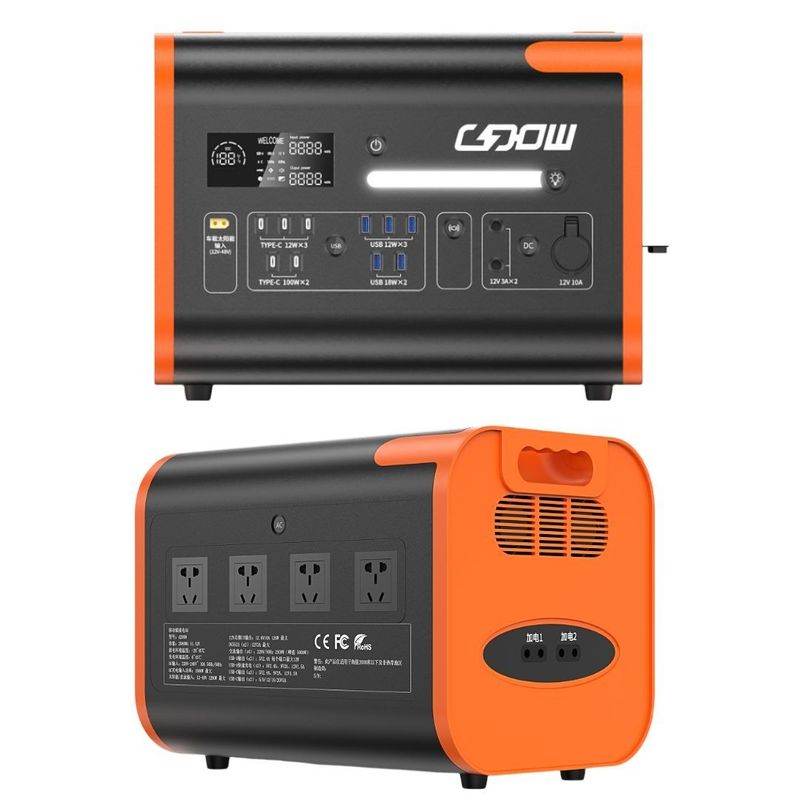 Laranja Preto 2200W/2048wh AC Pure Sine Wave Gerador Solar Central de energia para acampamento