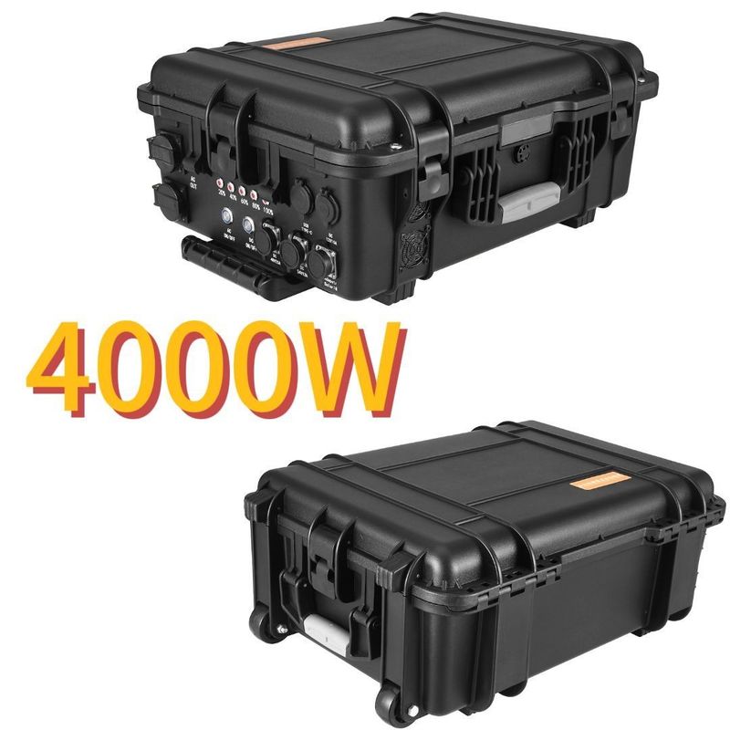Caixa de tração preta Fotografia de drones ao ar livre 4000W/3840wh Estação de energia portátil Poderosa