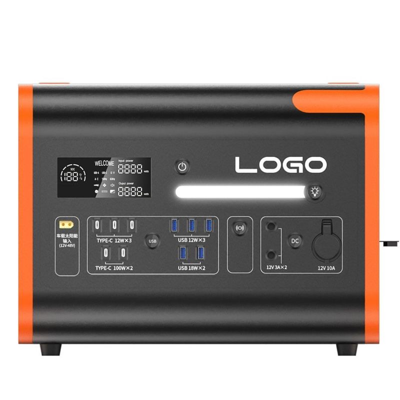 40ah Laranja OEM ODM 2200W Gerador solar para casa para acampamento ao ar livre Estação de energia portátil