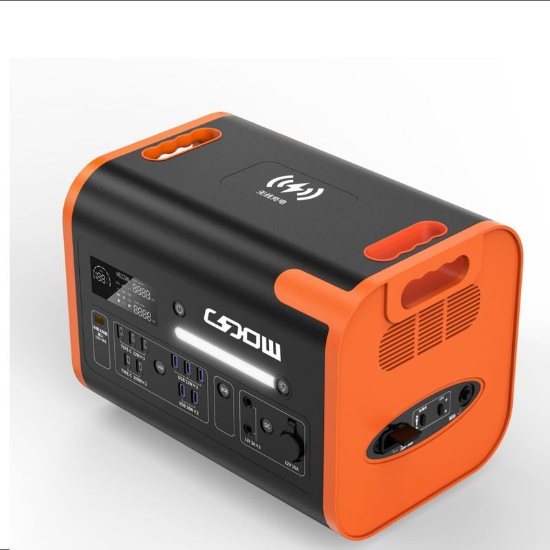 800W Max Carregamento Solar Bateria de backup LiFePO4 Potência portátil para acampamento e ar livre