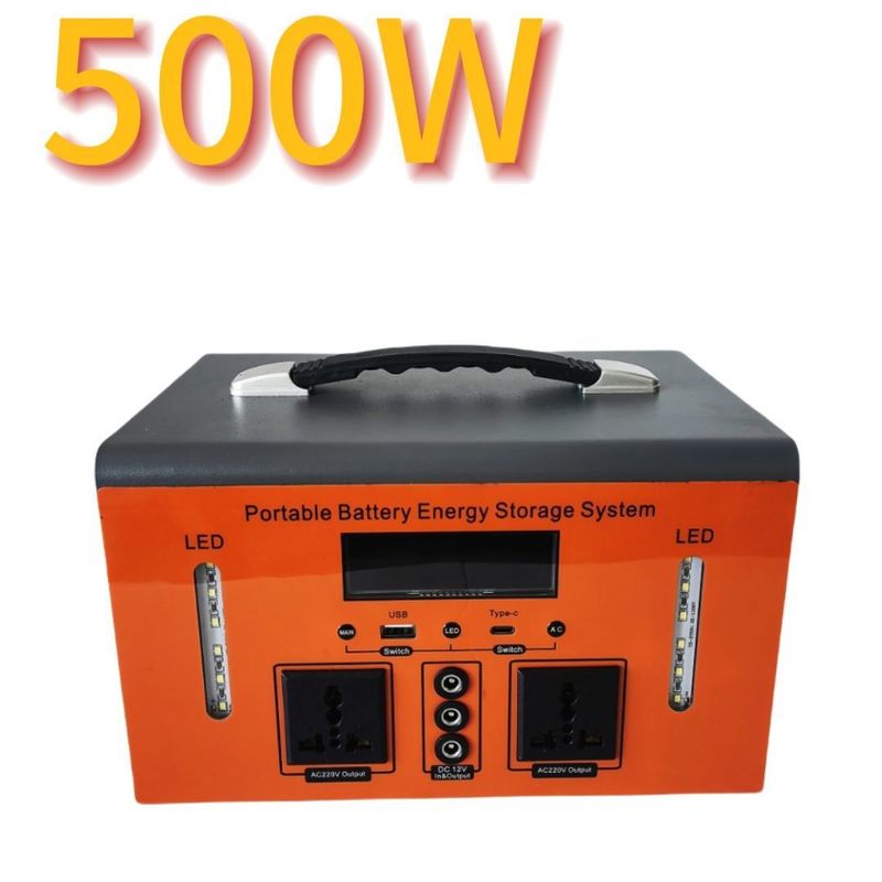 Fonte de alimentação de bateria de lítio portátil XT500 500W para acampamento ao ar livre e emergência