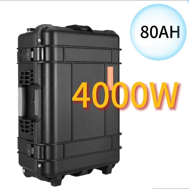 Estação de energia portátil de 4000 W/110 V/230 V para armazenamento de energia LiFePO4 e indicador de bateria